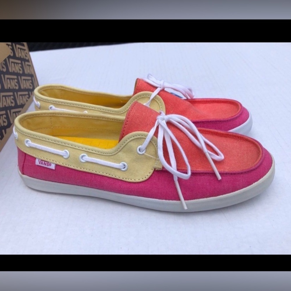 Vans Colorful Canvas Shoes Chauffette size 7 boat surf skate